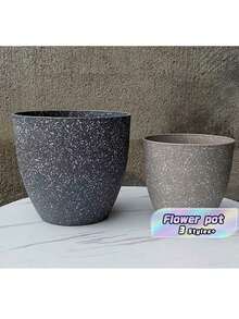 1 PC Plant Pot, Indoor Plant Pot, Ceramic Pot, Vase, Matte Faux‑Stone Bonsai Pot, Balcony Plant Pot, Home Decor Item, Large‑Capacity Planting Pot, Room Decoration - flower pot - View 1