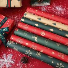 1SET/7PCS 74*50CM Christmas Gift Wrapping Paper, Xmas Gift Wrap Paper For Holiday Gift Box Packaging, Christmas Party Decorations - multicolor - View 13