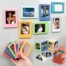 Minimalist Multi-Function Fridge Magnet & Decor Stickers Valentine's Day, Wedding, Birthday,Picture Frame,Acrylic Fridge Magnetic Frame, Acrylic Photo Picture Frames, Double Sided Photo Refrigerator Magnet Picture Frame , Clear Picture Display Frame - sky blue - View 3