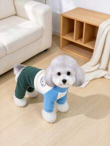 Pet Piped Design Autumn/Winter Contrast Color Vest Jacket - C - View 7