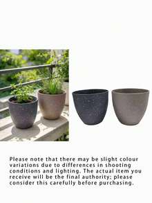 1 PC Plant Pot, Indoor Plant Pot, Ceramic Pot, Vase, Matte Faux‑Stone Bonsai Pot, Balcony Plant Pot, Home Decor Item, Large‑Capacity Planting Pot, Room Decoration - flower pot - View 8