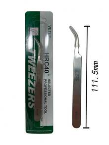 1PC Vetus ST Series Silver Pointed Tweezers, Stainless Steel Straight And Angled Tweezers For Eyelash Extensions, Available Models: ST-10/11/12/14/15/16/17 - Silver - View 14