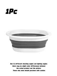 Collapsible Plastic Basin With Handle, Foldable Water Bucket, Stackable For Camping Laundry Bathroom Storage - Multicolor - View 7