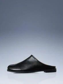 CUCCOO GRLICON Women's Minimal Tabi Backless Slip On Flats Black Casual Slide Slippers - Black - View 5