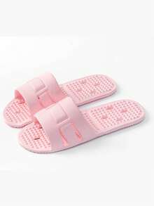 Yawasoul Foldable Cool Slippers Women's Bathroom Bath Hollow Quick-Drying Slippers, Portable Easy-To-Store Plastic Slippers, Suitable For Home, Travel, Hotel - Pink - View 3