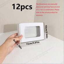 12pcs White Window Paper Boxes, Transparent Window Courier Packaging Boxes, Gift Boxes, Corrugated Paper Cartons, Shipping Boxes, Mailer Boxes - 12pcs - View 18