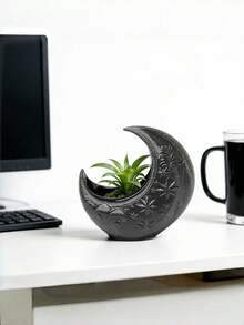 1PC Mini Size 3D Printed Durable Lightweight Non Slip Scratch Resistant Waterproof Fade Proof Moon Starry Sky Pattern Planter Pot For Succulent Cactus Desktop Bookshelf Office Home Decor Indoor Plant Gardening Gift Housewarming Birthday - multicolor - View 6