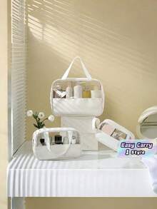 Tas Kosmetik Kapasitas Besar Terbaru, Organizer Kosmetik Genggam Bergaya, Tas Perlengkapan Mandi Multifungsi untuk Perjalanan, Berenang & Penggunaan Sehari-hari - MultiWarna - View 1