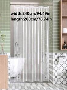 1 Fully Transparent, Waterproof, And Mildew-Resistant Bathroom Shower Curtain (PEVA Material; Waterproof And Wind-Resistant) - Home Bathroom Decor, Autumn Decor, Bathroom Accessories, Back-To-School Essential - Clear - View 17