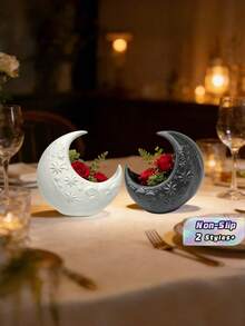 1PC Mini Size 3D Printed Durable Lightweight Non Slip Scratch Resistant Waterproof Fade Proof Moon Starry Sky Pattern Planter Pot For Succulent Cactus Desktop Bookshelf Office Home Decor Indoor Plant Gardening Gift Housewarming Birthday - multicolor - View 1