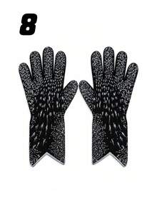 1pc Football Goalkeeper Gloves With High-Grip Latex Palms, Wear-Resistant And Anti-Slip Design, Comfortable And Breathable Materials, Shock Absorption And Protection. Suitable For Youth And Adult Football Training, Matches And Daily Practice - black gray - View 13