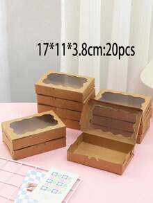 2/5pcs/10PCS/20pcs White/Pink/Black/Brown Gift Box With Transparent Windows - Perfect For Christmas Party Gifts, Wedding Souvenirs And Hand-Written, Sturdy Cartons For Display | Transparent Window Design | Durable Gift Box, Gift Box - multicolor - View 28