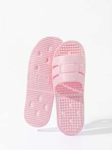 Yawasoul Foldable Cool Slippers Women's Bathroom Bath Hollow Quick-Drying Slippers, Portable Easy-To-Store Plastic Slippers, Suitable For Home, Travel, Hotel - Pink - View 5