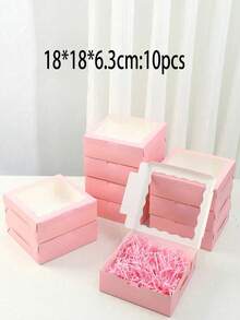 2/5pcs/10PCS/20pcs White/Pink/Black/Brown Gift Box With Transparent Windows - Perfect For Christmas Party Gifts, Wedding Souvenirs And Hand-Written, Sturdy Cartons For Display | Transparent Window Design | Durable Gift Box, Gift Box - multicolor - View 30