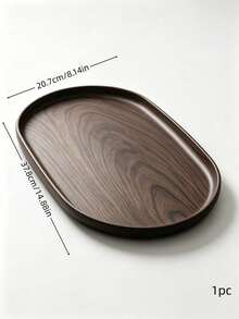 Muroi Mono 1pc PP Imitation Wood Grain Oval Serving Tray. Platter For Snack, Dessert & Tea Cup. Ktchen & Cafe Table Deco, For Women, Holiday Gift, Dorm Supply. - Multicolor - View 21