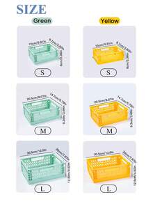 1Pc Colors Plastic Foldable Storage Basket Perfect For Storge And Daily Use Easy Assembly Can Be Used In Kitchen Bathroom Office Living Room Classroom Domitries - Multicolor - View 10
