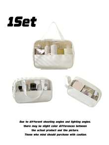 Tas Kosmetik Kapasitas Besar Terbaru, Organizer Kosmetik Genggam Bergaya, Tas Perlengkapan Mandi Multifungsi untuk Perjalanan, Berenang & Penggunaan Sehari-hari - MultiWarna - View 9