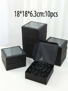 2/5pcs/10PCS/20pcs White/Pink/Black/Brown Gift Box With Transparent Windows - Perfect For Christmas Party Gifts, Wedding Souvenirs And Hand-Written, Sturdy Cartons For Display | Transparent Window Design | Durable Gift Box, Gift Box - multicolor - View 36