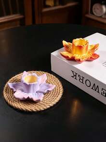花芯燭台矽膠模具，DIY蠟燭製作模具，桌面裝飾擺飾，手工藝品材料 - 燭臺 - 查看 5