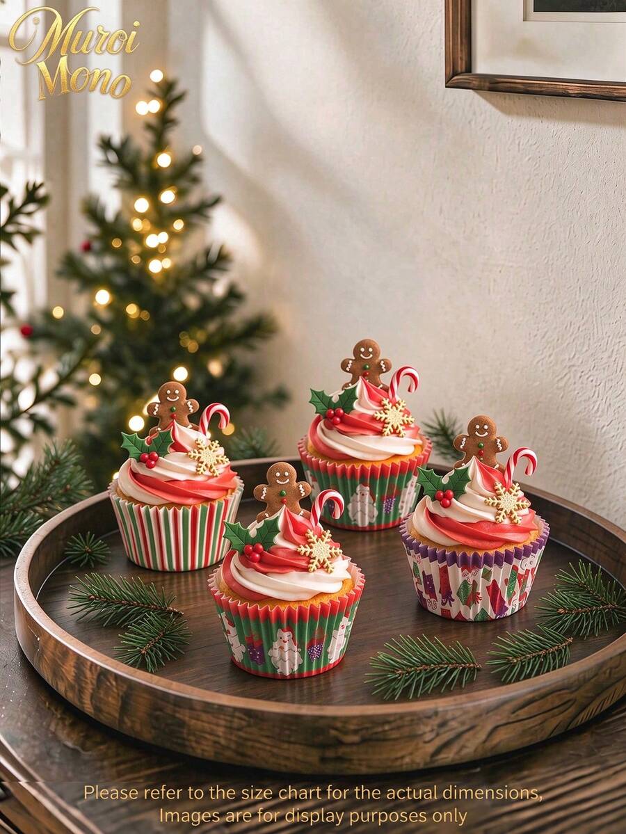 Muroi Mono 100 Cake Cups, Heat-Resistant, Suitable For Holding And Decorating Desserts. It Is Suitable For Family Gatherings, Dessert Shops, Parties, Halloween And Other Festivals To Make Cakes. - Style 3 - View 1