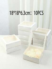 2/5pcs/10PCS/20pcs White/Pink/Black/Brown Gift Box With Transparent Windows - Perfect For Christmas Party Gifts, Wedding Souvenirs And Hand-Written, Sturdy Cartons For Display | Transparent Window Design | Durable Gift Box, Gift Box - multicolor - View 17