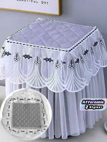 1 Pc,Grey / Blue,Air Fryer Rice Cooker Dust Cover Lace Fabric Kitchen Multi-Functional Dust Cover - Multicolor - View 1