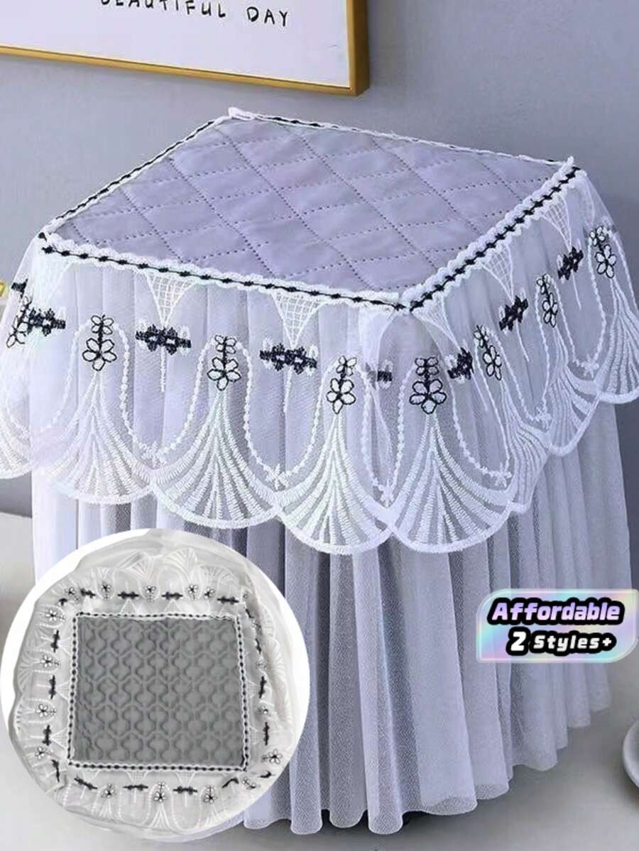 1 Pc,Grey / Blue,Air Fryer Rice Cooker Dust Cover Lace Fabric Kitchen Multi-Functional Dust Cover - Multicolor - View 1