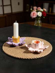 花芯燭台矽膠模具，DIY蠟燭製作模具，桌面裝飾擺飾，手工藝品材料 - 燭臺 - 查看 4