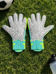 1 buah Sarung Tangan Kiper Sepak Bola dengan Telapak Tangan Lateks Berdaya Cengkeram Tinggi, Desain Tahan Aus dan Anti Selip, Bahan Nyaman dan Bernapas, Peredam Guncangan dan Perlindungan. Cocok untuk Latihan Sepak Bola Remaja dan Dewasa, Pertandingan, dan Latihan Harian. - Putih dan hijau - View 10