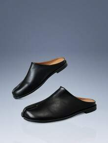 CUCCOO GRLICON Women's Minimal Tabi Backless Slip On Flats Black Casual Slide Slippers - Black - View 3