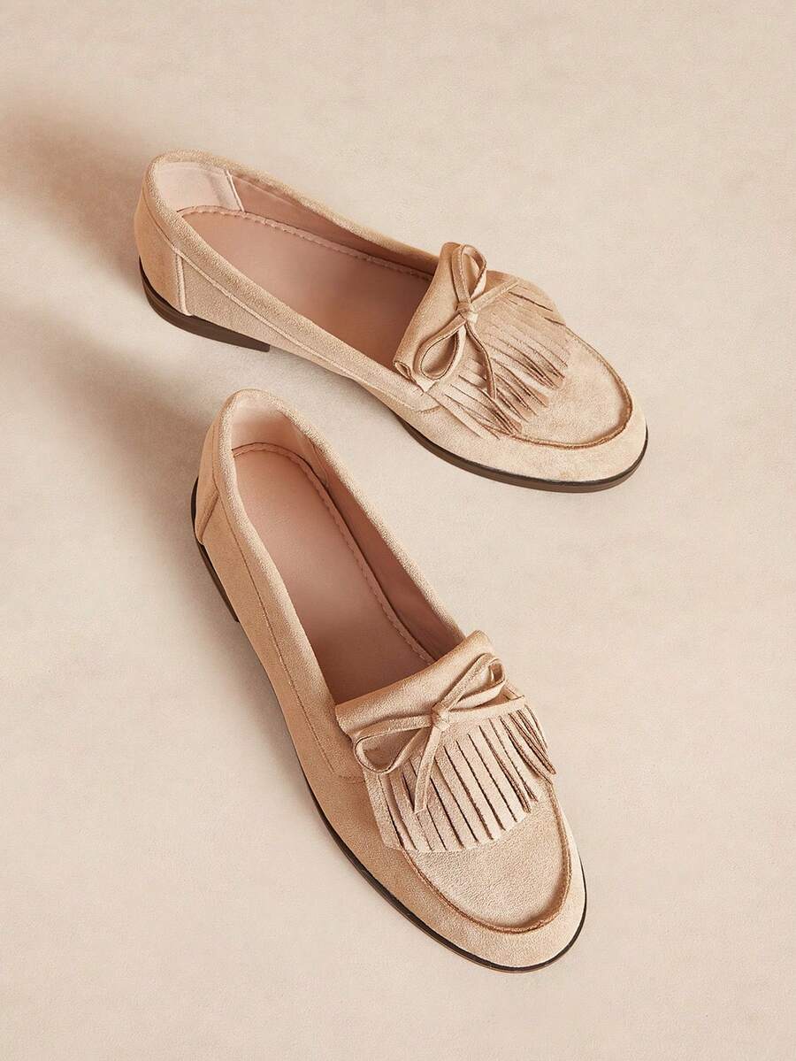 Rosivie Women's Lace-Up Design Daily Travel Flat Shoes - Light apricot - View 1
