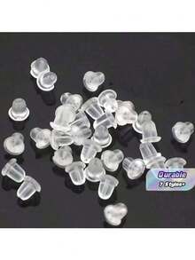 50-2000pcs Earring Backs With Cap, 5mm Hair Scrunchie Accessories, Women'S Fashion Earrings - Transparent - View 1