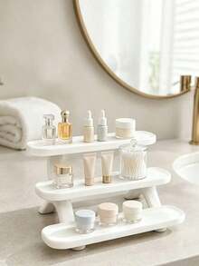 3-Tier Countertop Display Stand, Countertop Organizer, Small Plastic Tiered Organizer Rack For Bathroom Vanity, Makeup, Perfume, Nail Polish, Skincare Samples, Desk Stationery, Mini Figures And Collectibles, Birthday Gift, Christmas Gift - Multicolor - View 4