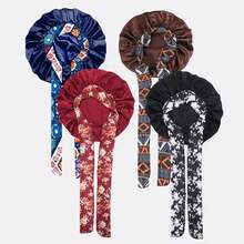 Dealstrict 4pcs Women's Solid Color Satin Sleep Caps With Drawstring, Silky Elastic Hair Protection Sleep Caps, Comfortable Sleep Caps, Suitable For Daily Use - B - View 7