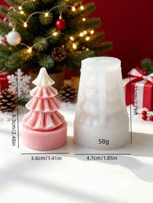 4 Pcs 3D Christmas Tree Silicone Mold Set Creative Stereo Candle Soap Resin Gypsum Plaster Craft For Holiday Home Decor DIY Christmas Ornament Gift - A - View 3