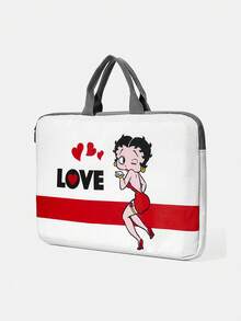 Betty Boop x SHEIN حقيبة حماية للابتوب، مناسبة لحقيبة لابتوب 14 بوصة، مع حقيبة لابتوب مبطنة - كارتون-2 - مشاهدة 3