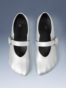 CUCCOO GRLICON Women's Flat Bottom Five Fingers Fashion Commuter Office Style - Silver - View 1
