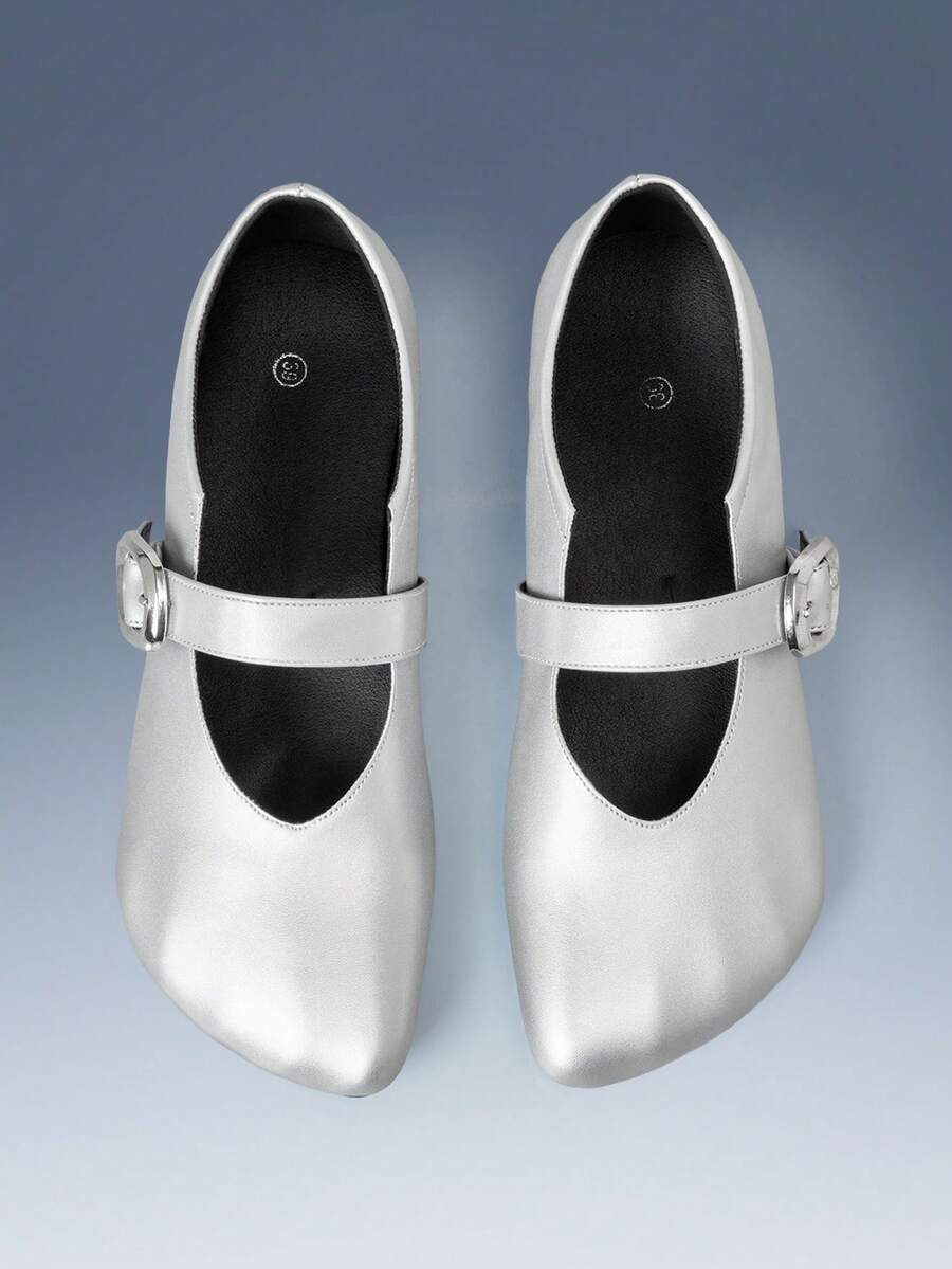 CUCCOO GRLICON Women's Flat Bottom Five Fingers Fashion Commuter Office Style - Silver - View 1
