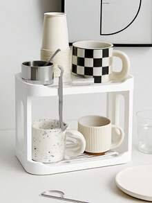 2 Tier Desktop Storage Rack No Drill Cosmetic Organizer Shelf For Bathroom Kitchen Home - Multicolor - View 3