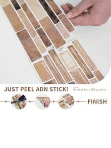 5/10/20PCS Stiker Dinding Gel 3D untuk Dapur, Anti Minyak, Pelindung Percikan, Renovasi Kamar Mandi, Stiker Ubin, Perekat Mandiri, Kupas dan Tempel, Tahan Air, Dekorasi Rumah - cokelat - View 11