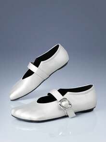 CUCCOO GRLICON Women's Flat Bottom Five Fingers Fashion Commuter Office Style - Silver - View 3