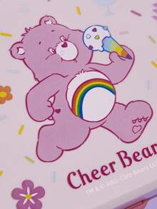 Care Bear X Joivida Cheer Bear 冰淇淋印花便當盒，可攜式防漏便當盒，適用於學校、辦公室、野餐的食物儲存容器，微波加熱前請取下蓋子 - 粉色 - 查看 3