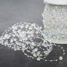 1Roll 60M Artificial Pearls String Chain Strand Beaded Wire Valentine Gift Garland Flowers Decor DIY Wedding Bouquet Hair Accessory Crafts - Multicolor - View 14