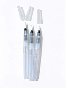 3pcs Transparent Watercolor Water-Soluble Spray Pen, Suitable For Calligraphy And Painting Practice, Must-Have For School, Stationery Items - Multicolor - View 4