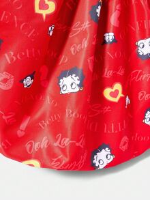 Betty Boop x SHEIN 1 Piece Fashionable, Casual, Lightweight, Fun Pattern Printed Shoulder Bag, Tote Bag, Suitable For Shopping, Travel, Shopping, Etc - Multicolor - Red - View 4