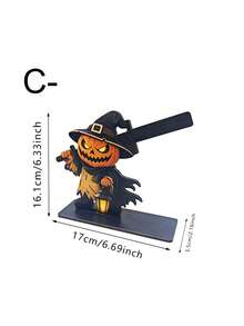 Halloween Wooden Paper Towel Holder, Cute Black Cat Ghost Skeleton Pumpkin Man Countertop Paper Roll Holder, Decorative Freestanding Kitchen Tissue Dispenser For Halloween Home Party Decor - various - View 9