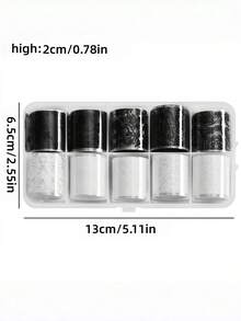 Romantic Black White Lace Nail Transfer Paper – Hollow Mesh Texture & Starry Sky Pattern, French Style DIY Nail Decals For Wedding & Party - Multicolor - View 3