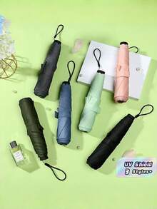 Pencil Umbrella With Coin Handle, Lightweight Compact Travel Umbrella, UV Protection Sun & Rain Portable Umbrella, Small Foldable Commute Umbrella, 3 Colors - Multicolor - View 1