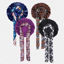 Dealstrict 4pcs Women's Solid Color Satin Sleep Caps With Drawstring, Silky Elastic Hair Protection Sleep Caps, Comfortable Sleep Caps, Suitable For Daily Use - B - View 4