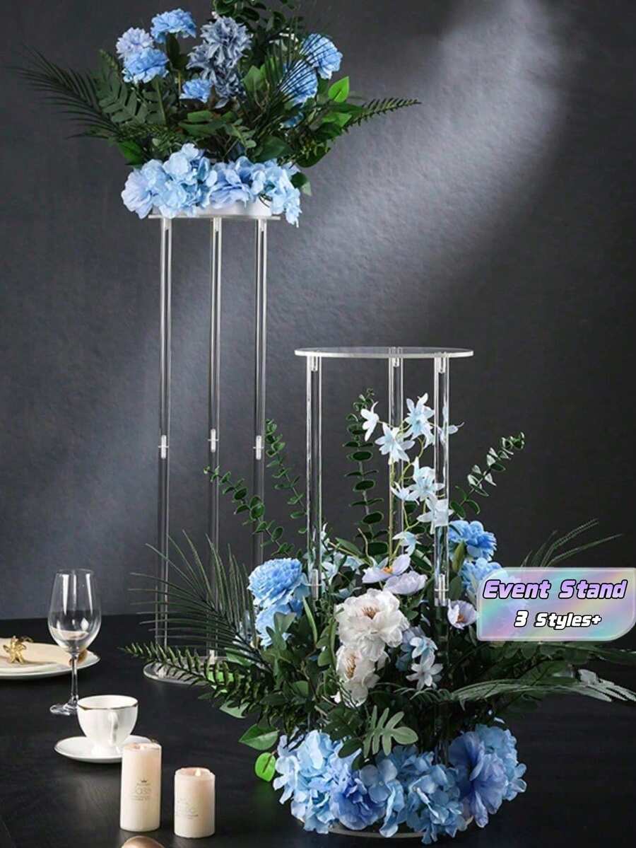 1PC Acrylic Transparent Flower Stand For Wedding Party Stage Tabletop Aisle Decoration Display - Clear - View 1